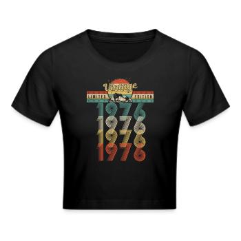 Anniversaire Né 1976 Millésime Année de naissance 1976 - Crop top - noir - Devant - Marisol (170cm)