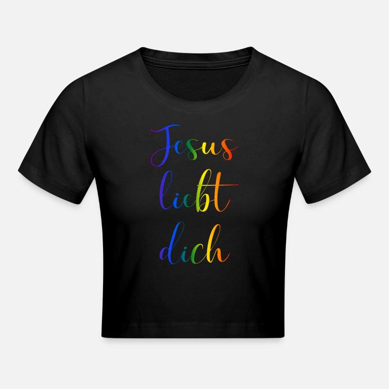 Jésus vous aime - Crop top - noir