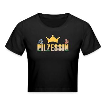 Lustige Pilzsammler Sprüche Pilze sammeln - Frauen Cropped T-Shirt - Schwarz - Vorne - Marisol (170cm)