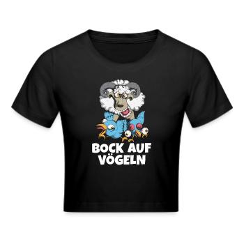 Zweideutig Ziegenbock Bock auf Vögeln Sex - Frauen Cropped T-Shirt - Schwarz - Vorne - Marisol (170cm)
