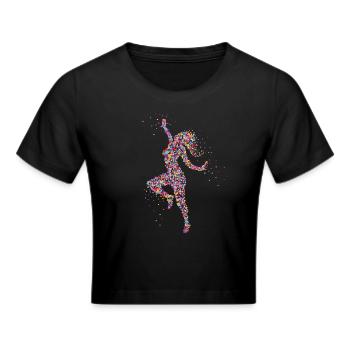 Tanzen Fitness Workout Geschenk - Frauen Cropped T-Shirt - Schwarz - Vorne - Marisol (170cm)