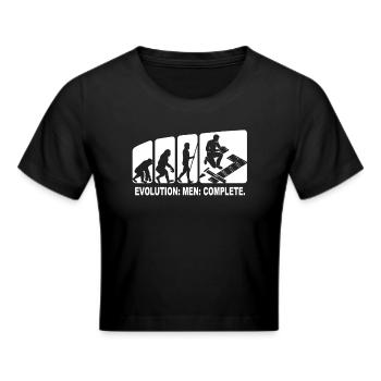 Fliesenleger Evolution Plattenleger Fliesen Legen - Frauen Cropped T-Shirt - Schwarz - Vorne - Marisol (170cm)