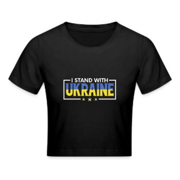 Je suis aux côtés de l’Ukraine Solidarité avec l’Ukraine - Crop top - noir - Devant - Marisol (170cm)