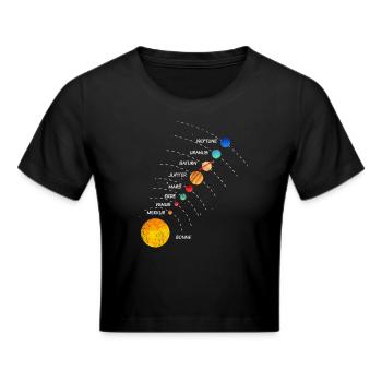 Sonnensystem Galaxie Astronomie - Frauen Cropped T-Shirt - Schwarz - Vorne - Marisol (170cm)