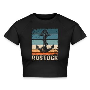 Rostock Sprüche Rostocker - Frauen Cropped T-Shirt - Schwarz - Vorne - Marisol (170cm)