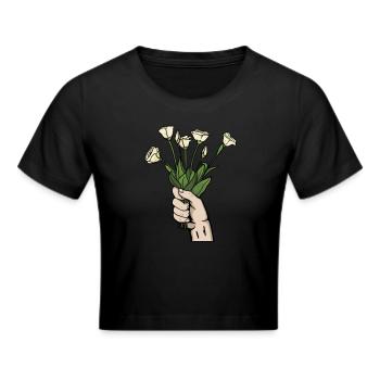 Florist Floristik - Frauen Cropped T-Shirt - Schwarz - Vorne - Marisol (170cm)