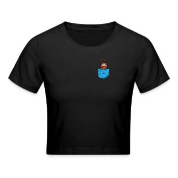 Floh Hemdtasche - Frauen Cropped T-Shirt - Schwarz - Vorne - Marisol (170cm)