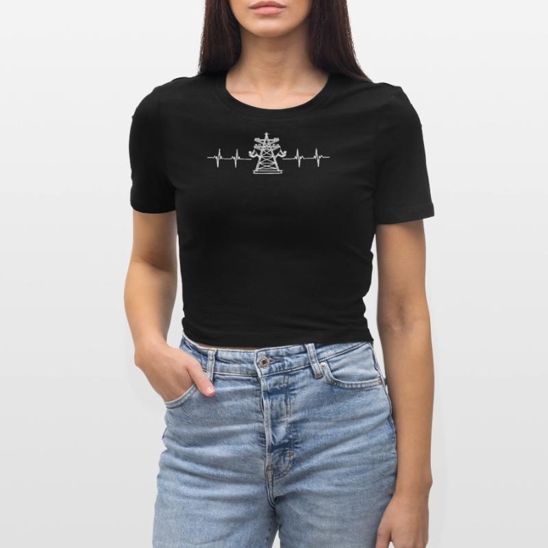 Cell Tower Engineer Technicians And Tower Climber Cropped T-Shirt