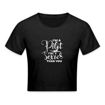 Pilot - Cropped T-Shirt - black - Front - Marisol (170cm)