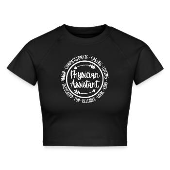 Physician Assistant Doctor Nurse Assistants - Cropped T-Shirt - black - Front - Marisol (170cm)