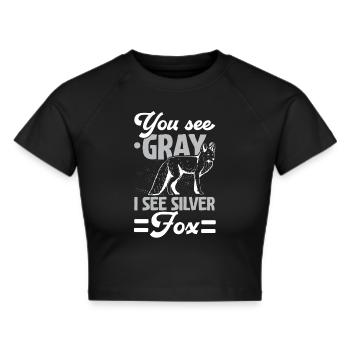 Vous voyez gris je vois renard argenté animal vixen - Crop top - noir - Devant - Marisol (170cm)