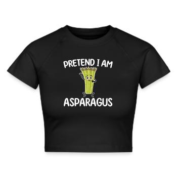 Spargel Shirt - Frauen Cropped T-Shirt - Schwarz - Vorne - Marisol (170cm)