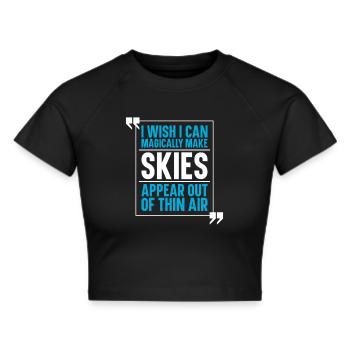 Ski Skifahren Skier - Frauen Cropped T-Shirt - Schwarz - Vorne - Marisol (170cm)
