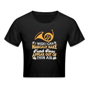 French Horn Hornist - Frauen Cropped T-Shirt - Schwarz - Vorne - Marisol (170cm)