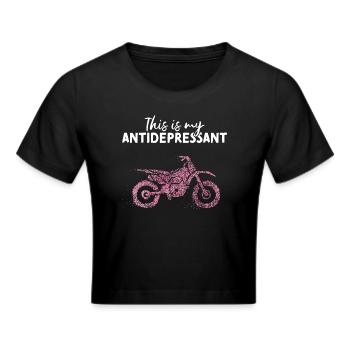 Motorcycle Motorcyclist Biker Bike - Cropped T-Shirt - black - Front - Marisol (170cm)