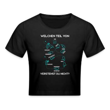 Segeln, Manöver, Segelturn - Frauen Cropped T-Shirt - Schwarz - Vorne - Marisol (170cm)