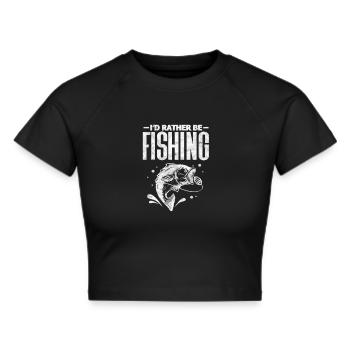 Angler - Frauen Cropped T-Shirt - Schwarz - Vorne - Marisol (170cm)