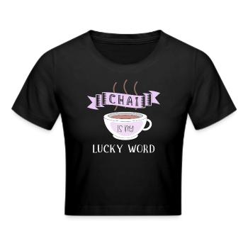 Chai Latte Tee trinken Teetrinker - Frauen Cropped T-Shirt - Schwarz - Vorne - Marisol (170cm)