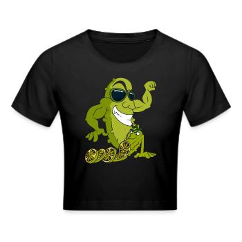 Cucumber - Cropped T-Shirt - black - Front - Marisol (170cm)
