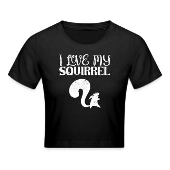 Eichhörnchen - Frauen Cropped T-Shirt - Schwarz - Vorne - Marisol (170cm)