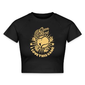 Tennis Cartoon - Cropped T-Shirt - black - Front - Marisol (170cm)