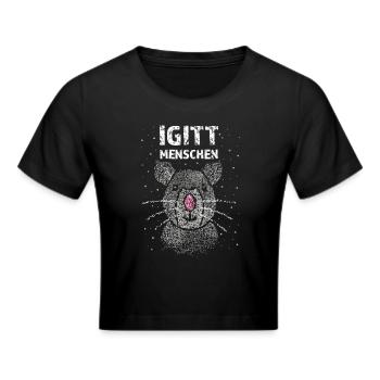 Igitt Menschen Ratte Ratten Rattenliebhaber - Frauen Cropped T-Shirt - Schwarz - Vorne - Marisol (170cm)