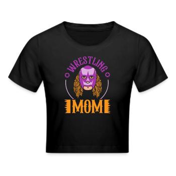 Ringen Mama Ringsport Wrestler Ringer Ringkampf - Frauen Cropped T-Shirt - Schwarz - Vorne - Marisol (170cm)