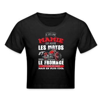 mamie motarde adore les motos fromage grand mère - Crop top - noir - Devant - Marisol (170cm)