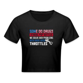 Wide Open Throttles - Frauen Cropped T-Shirt - Schwarz - Vorne - Marisol (170cm)