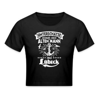 Lübeck - Frauen Cropped T-Shirt - Schwarz - Vorne - Marisol (170cm)