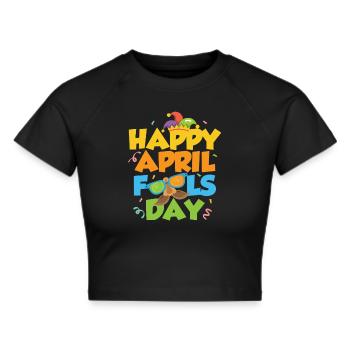 Joyeux poisson d’avril Jour de la blague Avril Sarcastique - Crop top - noir - Devant - Marisol (170cm)