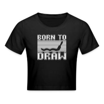 Malen Zeichnen - Frauen Cropped T-Shirt - Schwarz - Vorne - Marisol (170cm)