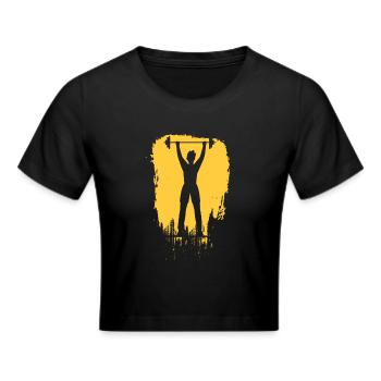 Musculation - Haltérophilie - Fitness - Entraînement - Crop top - noir - Devant - Marisol (170cm)