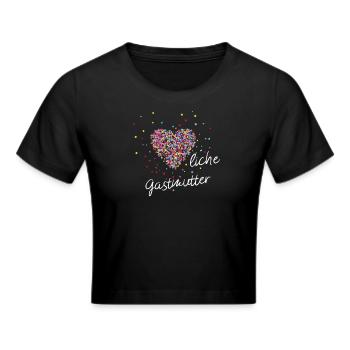Gastmutter Schüleraustausch Gastschüler - Frauen Cropped T-Shirt - Schwarz - Vorne - Marisol (170cm)