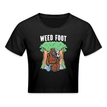 Marijuana Bigfoot Weed - Cropped T-Shirt - black - Front - Marisol (170cm)
