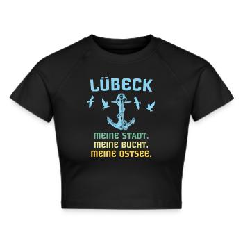Lübeck Sprüche Hansestadt Luebeck - Frauen Cropped T-Shirt - Schwarz - Vorne - Marisol (170cm)