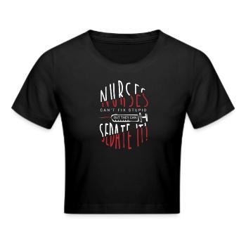 Krankenschwester Pflegekraft Krankenhaus - Frauen Cropped T-Shirt - Schwarz - Vorne - Marisol (170cm)