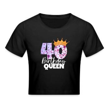For 40 år siden var jeg den hurtigste 40'er. - Cropped T-Shirt - sort - Foran - Marisol (170cm)