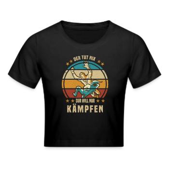 Ringer I Der Tut Nix Der Will Nur Kämpfen - Frauen Cropped T-Shirt - Schwarz - Vorne - Marisol (170cm)