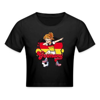 Deutschland Fußball - Frauen Cropped T-Shirt - Schwarz - Vorne - Marisol (170cm)