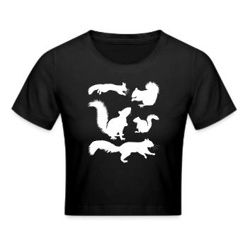 Squirrel, cute squirrel lover, - Cropped T-Shirt - black - Front - Marisol (170cm)