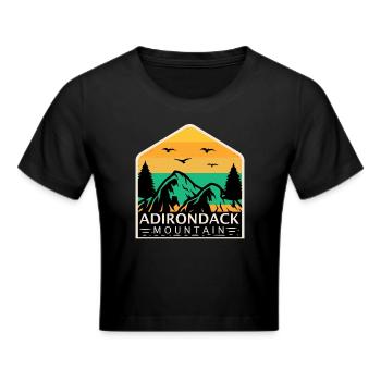 Adirondack Natur Reise Park Souvenir Berg Wandern - Frauen Cropped T-Shirt - Schwarz - Vorne - Marisol (170cm)
