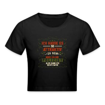 Polizist Polizei - Frauen Cropped T-Shirt - Schwarz - Vorne - Marisol (170cm)