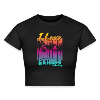 Ich liebe Exuma Bahamas - Frauen Cropped T-Shirt - Schwarz - Vorne - Marisol (170cm)