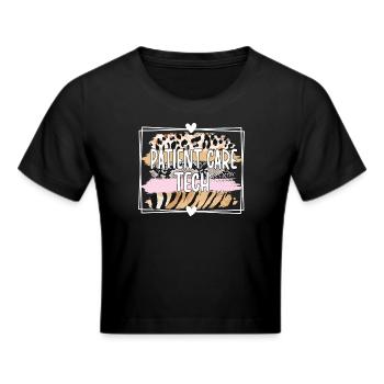 Techniker der Patientenversorgung Pflegetechniker - Frauen Cropped T-Shirt - Schwarz - Vorne - Marisol (170cm)