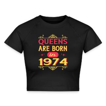 Les reines sont nées en 1974 année d’anniversaire de naissance - Crop top - noir - Devant - Marisol (170cm)