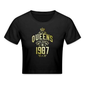 Queens born in 1987 - Cropped T-Shirt - black - Front - Marisol (170cm)