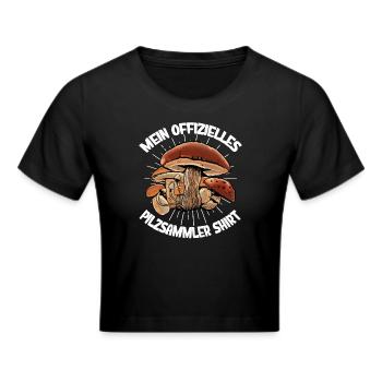 Pilz Glücksbringer Pilzsammler Pilz Sucher - Frauen Cropped T-Shirt - Schwarz - Vorne - Marisol (170cm)