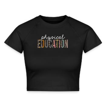Éducation physique Leopard Print Drôle cadeau - Crop top - noir - Devant - Marisol (170cm)
