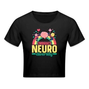 Embrasser la nuérodiversité Penser différemment TDAH - Crop top - noir - Devant - Marisol (170cm)